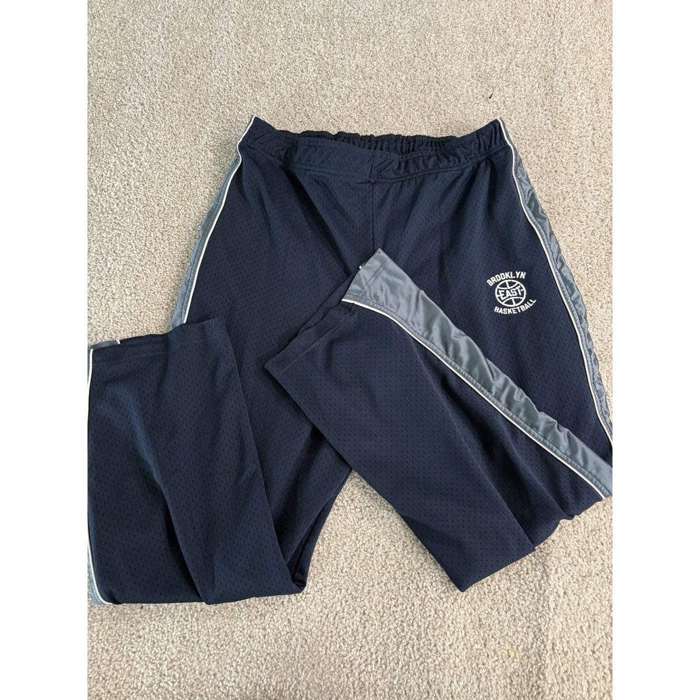 VTG Y2K Old Navy Mesh Track Pants Navy Blue Brooklyn East Basketball Large